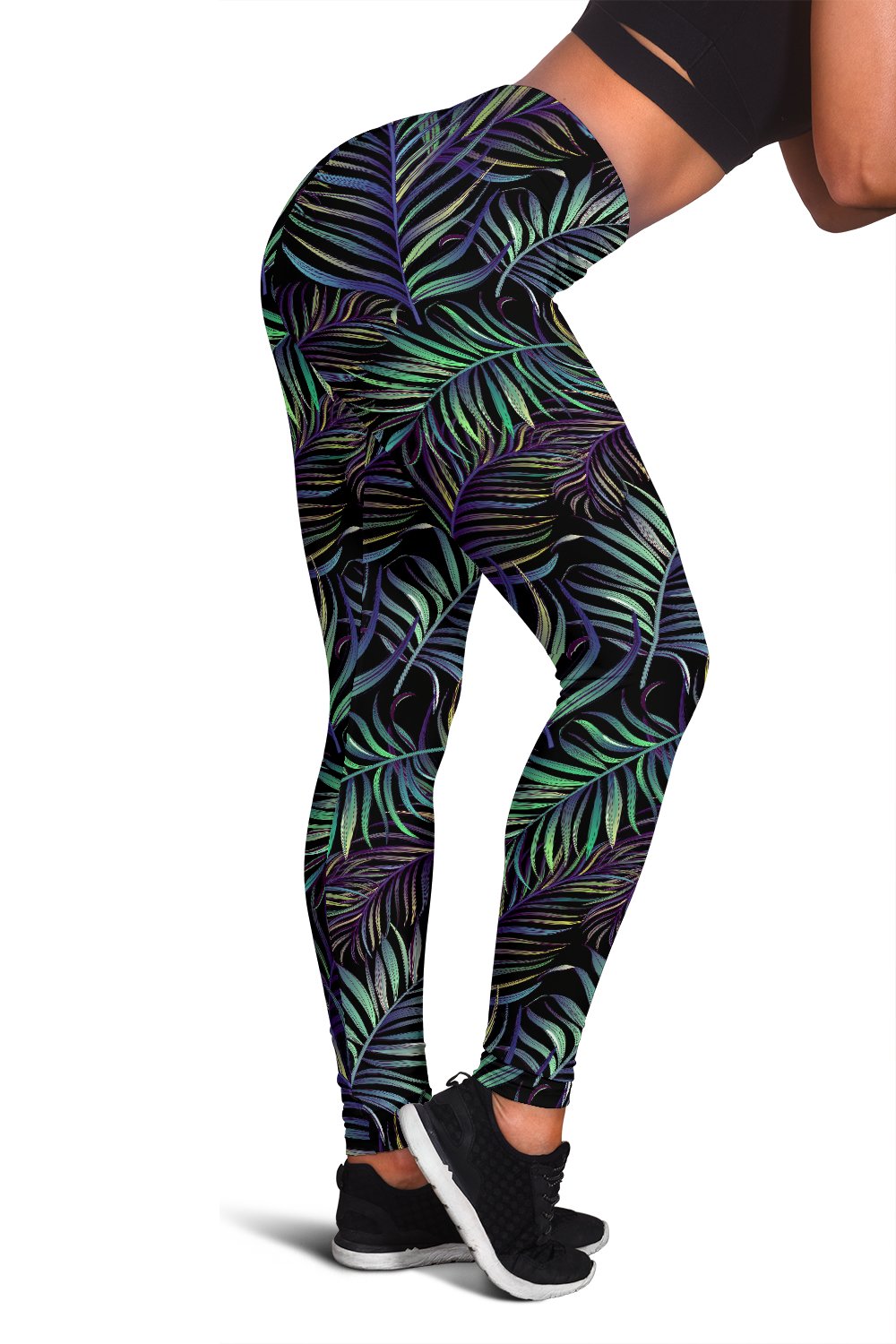 Tropical Palm Leaves Pattern Brightness Women Leggings