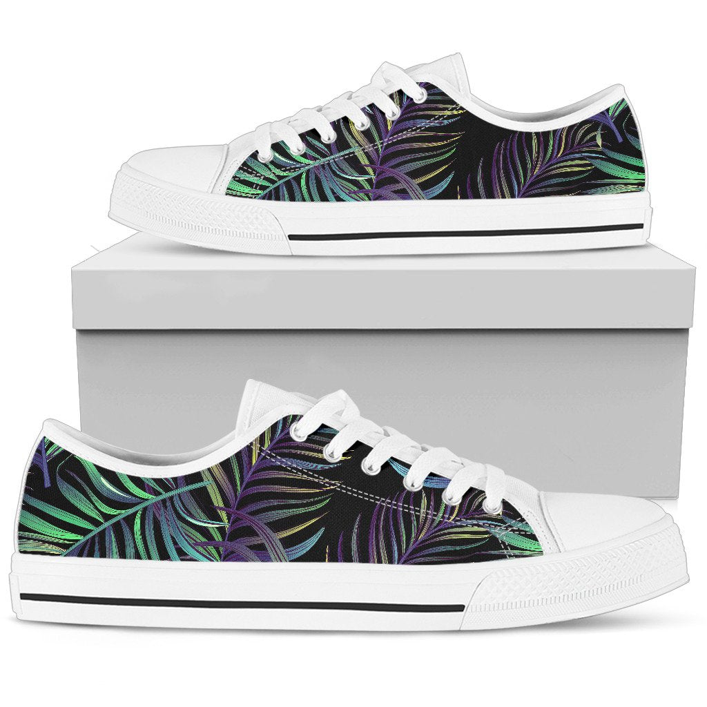 Tropical Palm Leaves Pattern Brightness Women Low Top Shoes