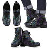 Tropical Palm Leaves Pattern Brightness Women & Men Leather Boots