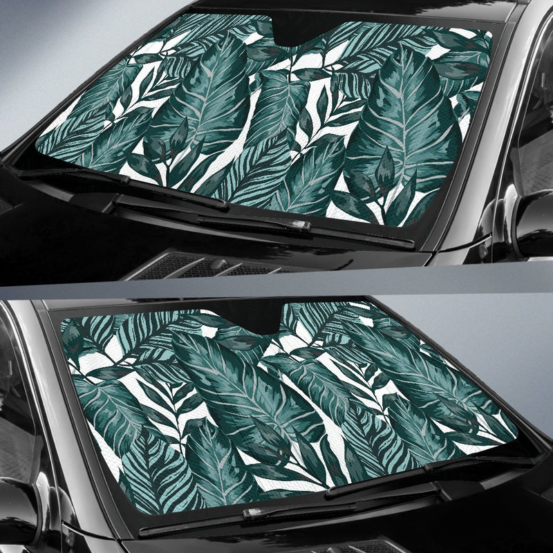 Tropical Palm Leaves Pattern Car Sun Shade-JorJune