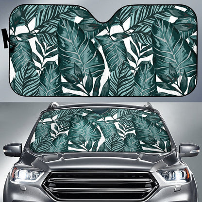 Tropical Palm Leaves Pattern Car Sun Shade-JorJune