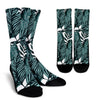 Tropical Palm Leaves Pattern Crew Socks