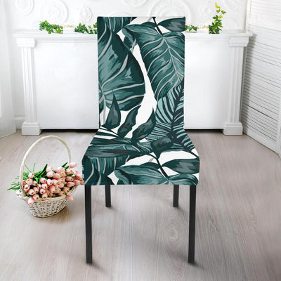 Tropical Palm Leaves Pattern Dining Chair Slipcover-JORJUNE.COM