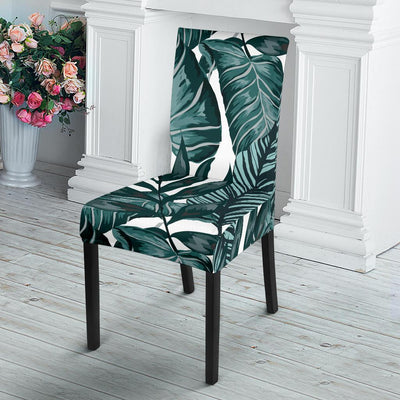 Tropical Palm Leaves Pattern Dining Chair Slipcover-JORJUNE.COM