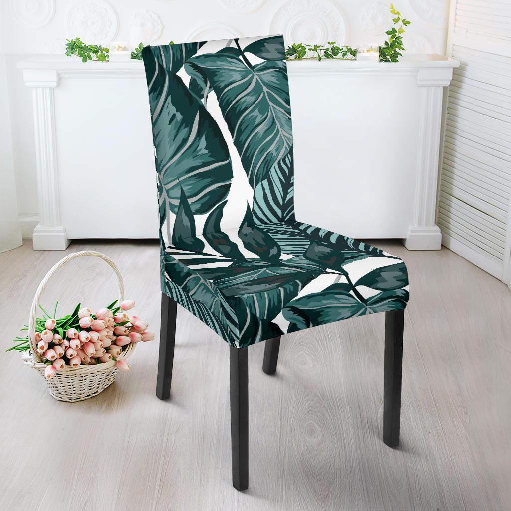 Tropical Palm Leaves Pattern Dining Chair Slipcover-JORJUNE.COM