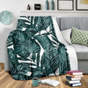 Tropical Palm Leaves Pattern Fleece Blanket