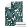 Tropical Palm Leaves Pattern Fleece Blanket