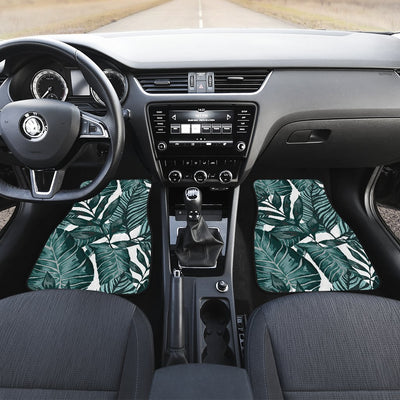 Tropical Palm Leaves Pattern Front and Back Car Floor Mats