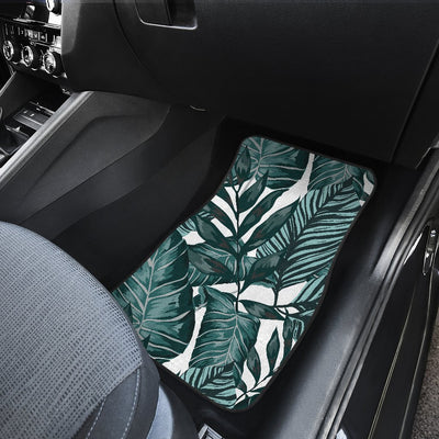 Tropical Palm Leaves Pattern Front and Back Car Floor Mats