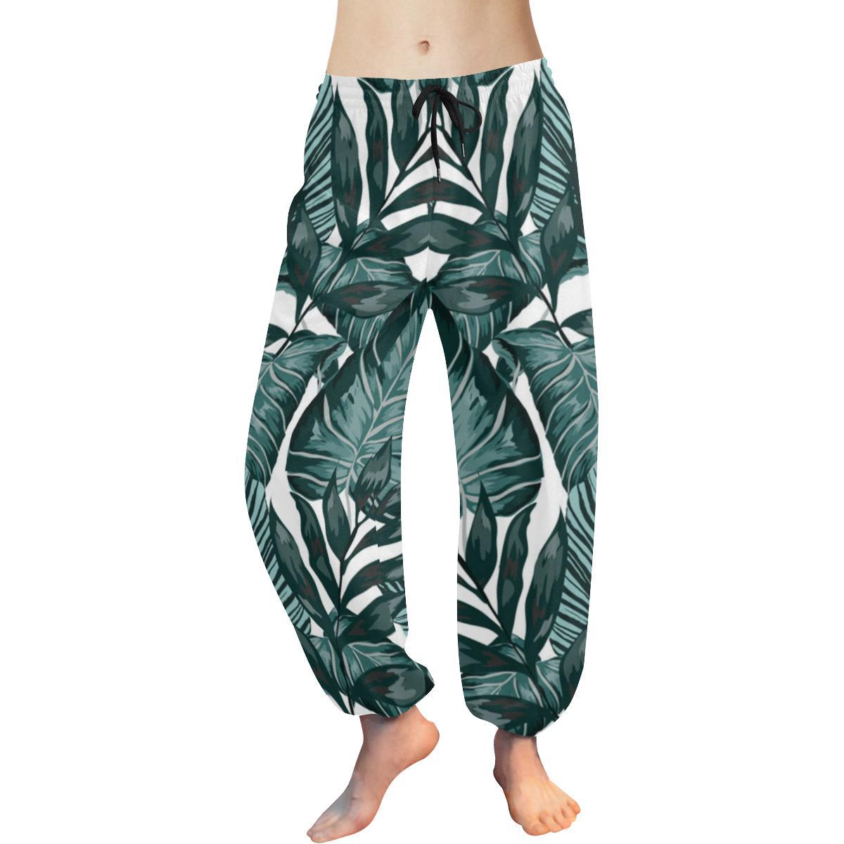 Tropical Palm Leaves Pattern Harem Pants