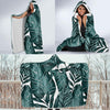 Tropical Palm Leaves Pattern Hooded Blanket-JORJUNE.COM