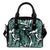 Tropical Palm Leaves Pattern Leather Shoulder Handbag