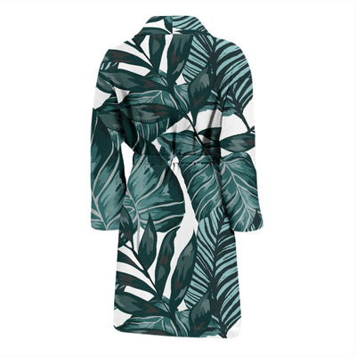 Tropical Palm Leaves Pattern Men Bath Robe
