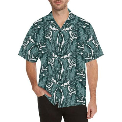 Tropical Palm Leaves Pattern Men Hawaiian Shirt