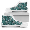 Tropical Palm Leaves Pattern Men High Top Canvas Shoes