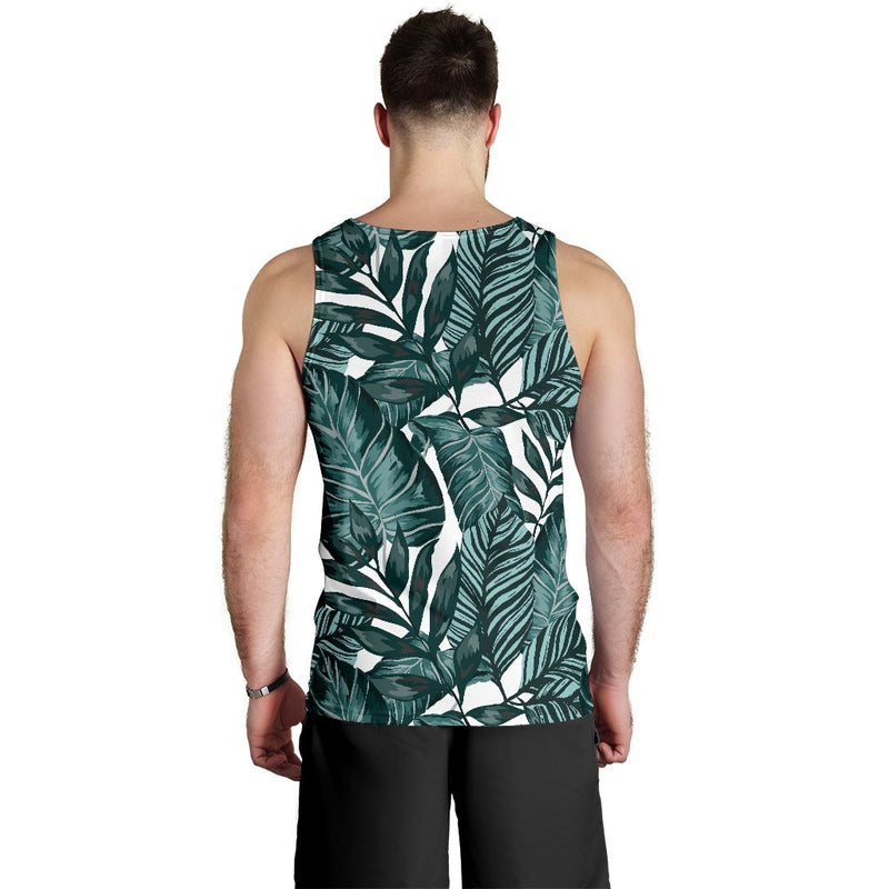 Tropical Palm Leaves Pattern Men Tank Top