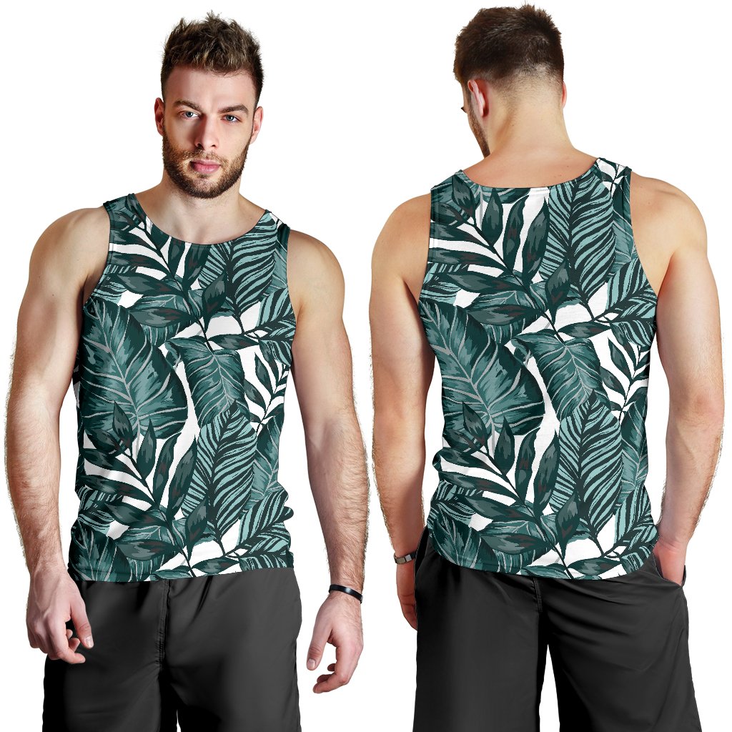 Tropical Palm Leaves Pattern Men Tank Top