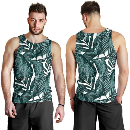 Tropical Palm Leaves Pattern Men Tank Top