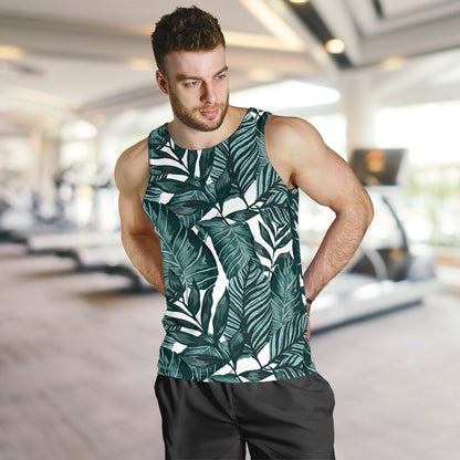 Tropical Palm Leaves Pattern Men Tank Top