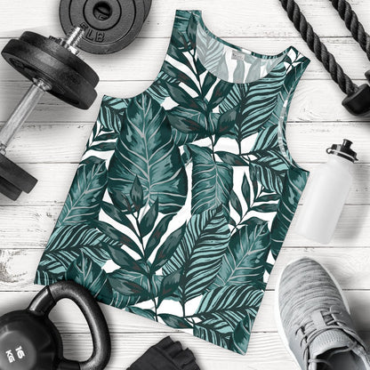 Tropical Palm Leaves Pattern Men Tank Top