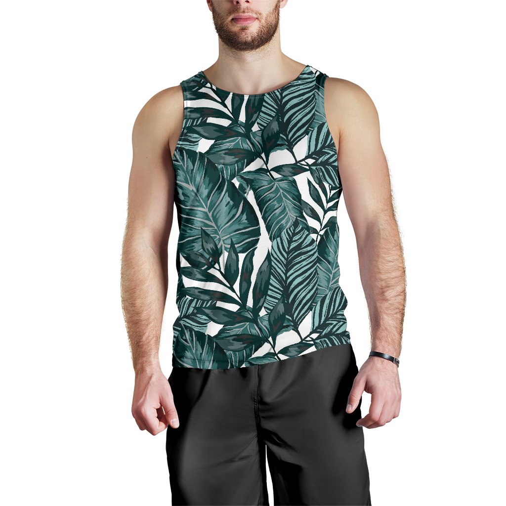 Tropical Palm Leaves Pattern Men Tank Top