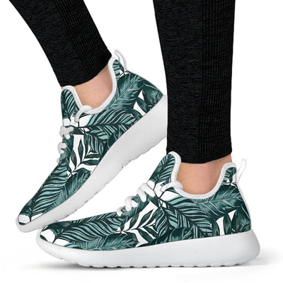 Tropical Palm Leaves Pattern Mesh Knit Sneakers Shoes