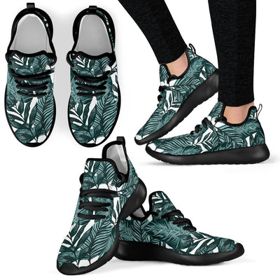 Tropical Palm Leaves Pattern Mesh Knit Sneakers Shoes