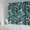 Tropical Palm Leaves Pattern Shower Curtain