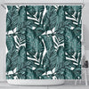 Tropical Palm Leaves Pattern Shower Curtain