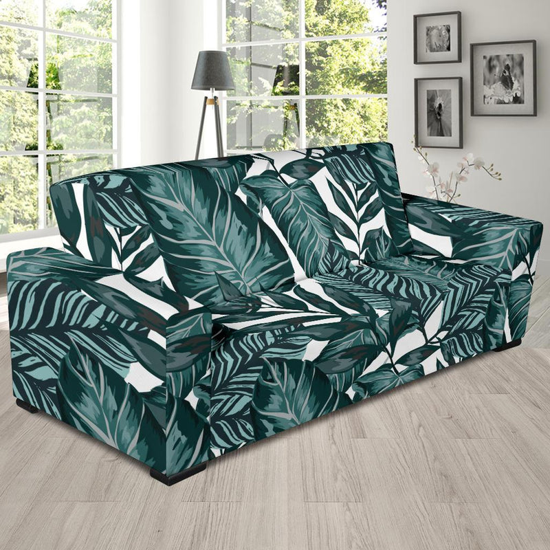 Tropical Palm Leaves Pattern Sofa Slipcover-JORJUNE.COM