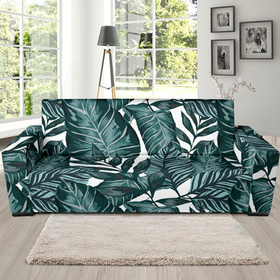 Tropical Palm Leaves Pattern Sofa Slipcover-JORJUNE.COM