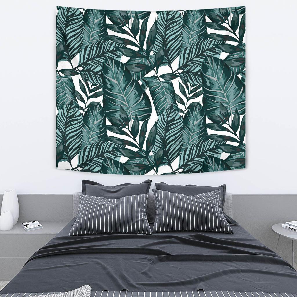 Tropical Palm Leaves Pattern Tapestry