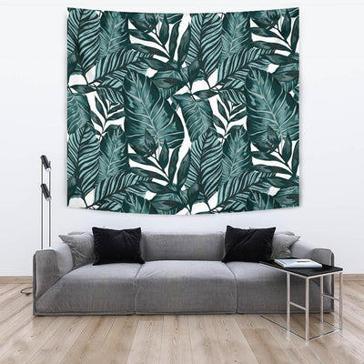 Tropical Palm Leaves Pattern Tapestry
