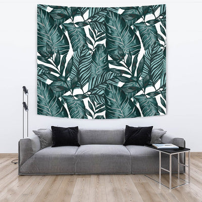 Tropical Palm Leaves Pattern Wall Tapestry