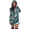Tropical Palm Leaves Pattern Women Hoodie Dress