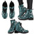 Tropical Palm Leaves Pattern Women Leather Boots