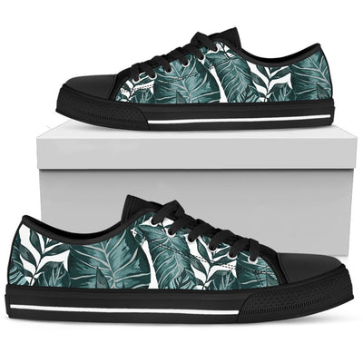 Tropical Palm Leaves Pattern Women Low Top Shoes