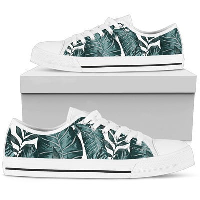 Tropical Palm Leaves Pattern Women Low Top Shoes