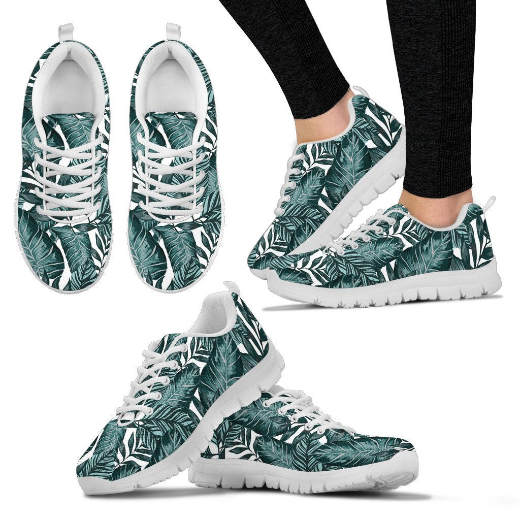 Tropical Palm Leaves Pattern Women Sneakers