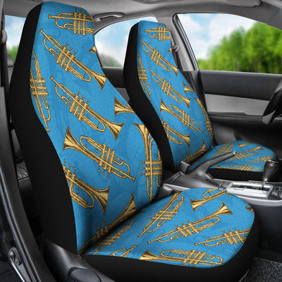 Trumpet Golden Pattern Themed Print Universal Fit Car Seat Covers-JorJune