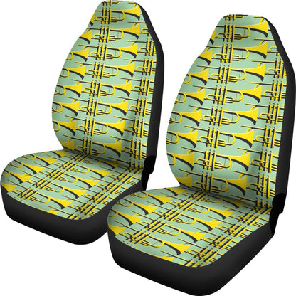 Trumpet Vintage Design Print Universal Fit Car Seat Covers-JorJune