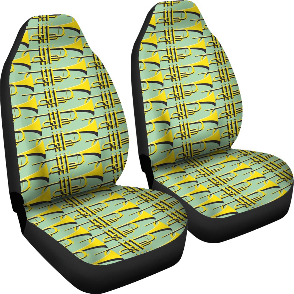 Trumpet Vintage Design Print Universal Fit Car Seat Covers-JorJune