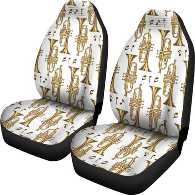 Trumpet With Music Note Print Universal Fit Car Seat Covers-JorJune