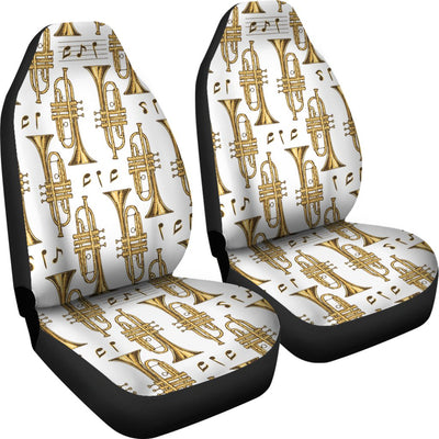 Trumpet With Music Note Print Universal Fit Car Seat Covers-JorJune