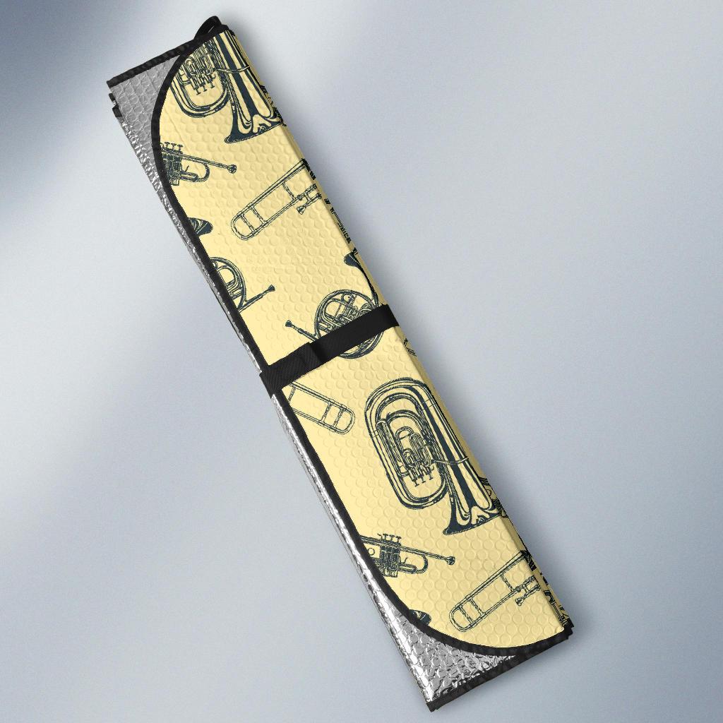 Tuba Pattern Print Design 01 Car Sun Shades-JORJUNE.COM