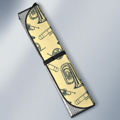 Tuba Pattern Print Design 01 Car Sun Shades-JORJUNE.COM
