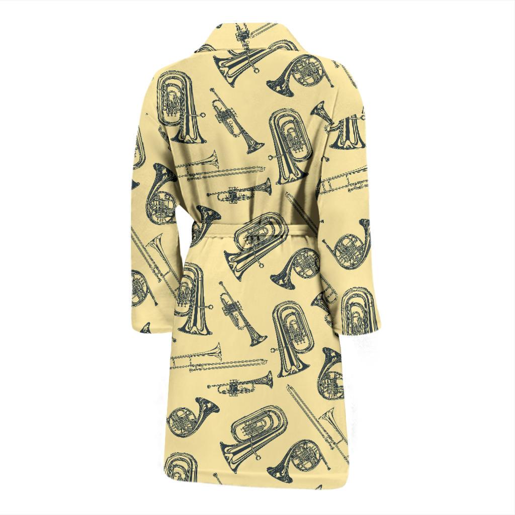 Tuba Pattern Print Design 01 Men Bathrobe-JORJUNE.COM