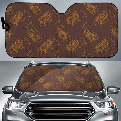 Tuba Pattern Print Design 02 Car Sun Shades-JORJUNE.COM