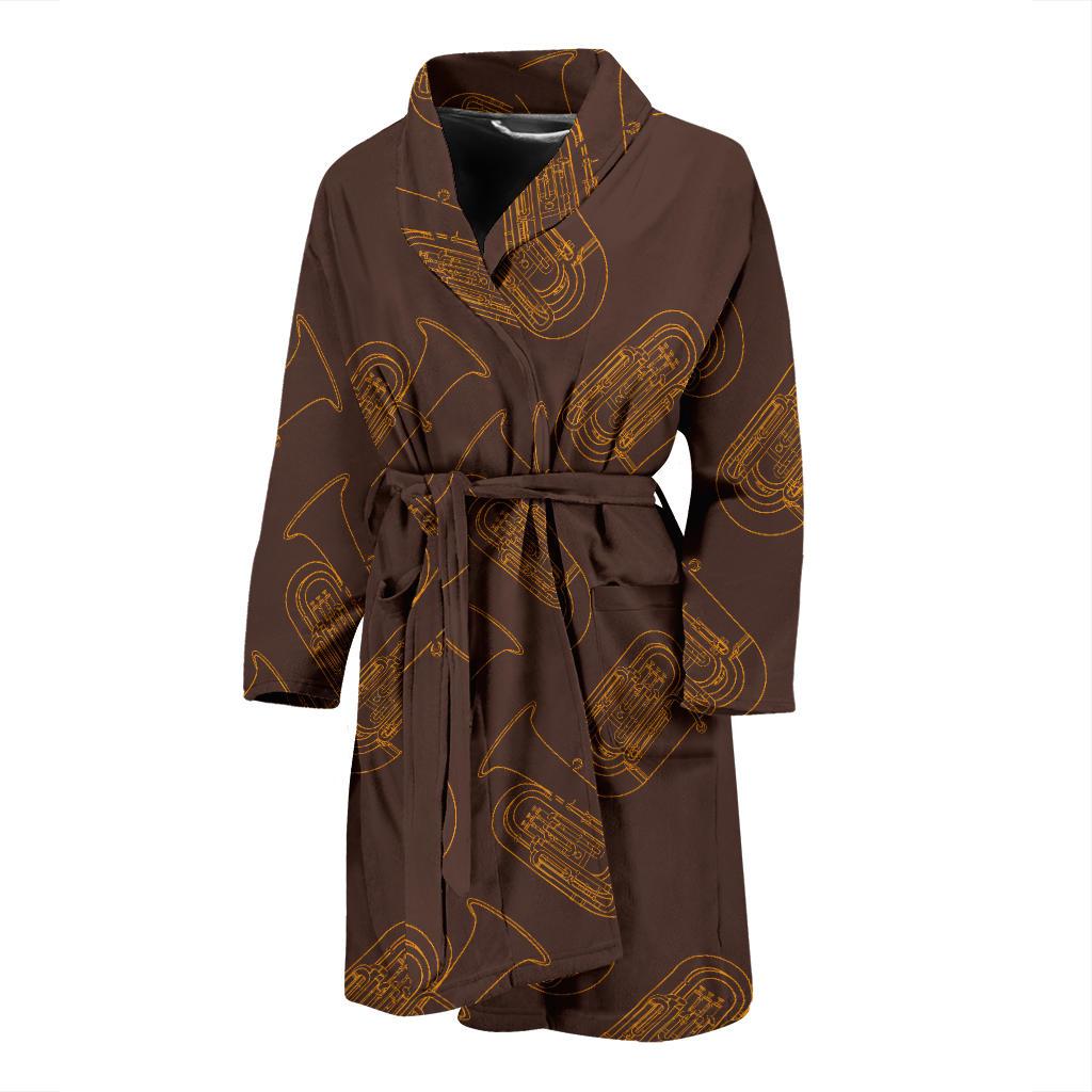 Tuba Pattern Print Design 02 Men Bathrobe-JORJUNE.COM