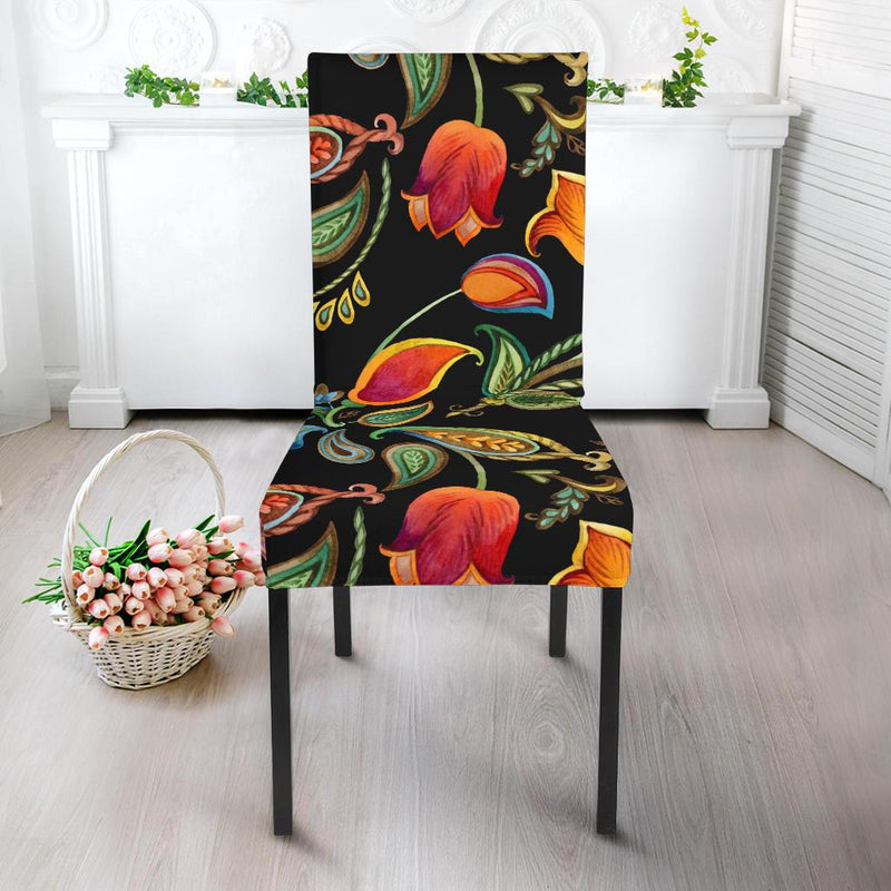 Tulip Boho Pattern Print Design TP09 Dining Chair Slipcover-JORJUNE.COM